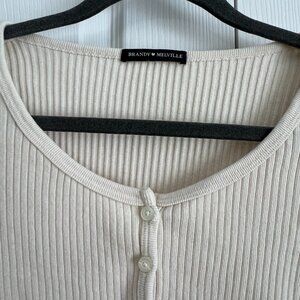 Brandy Melville Cream Cropped Cardigan Sweater